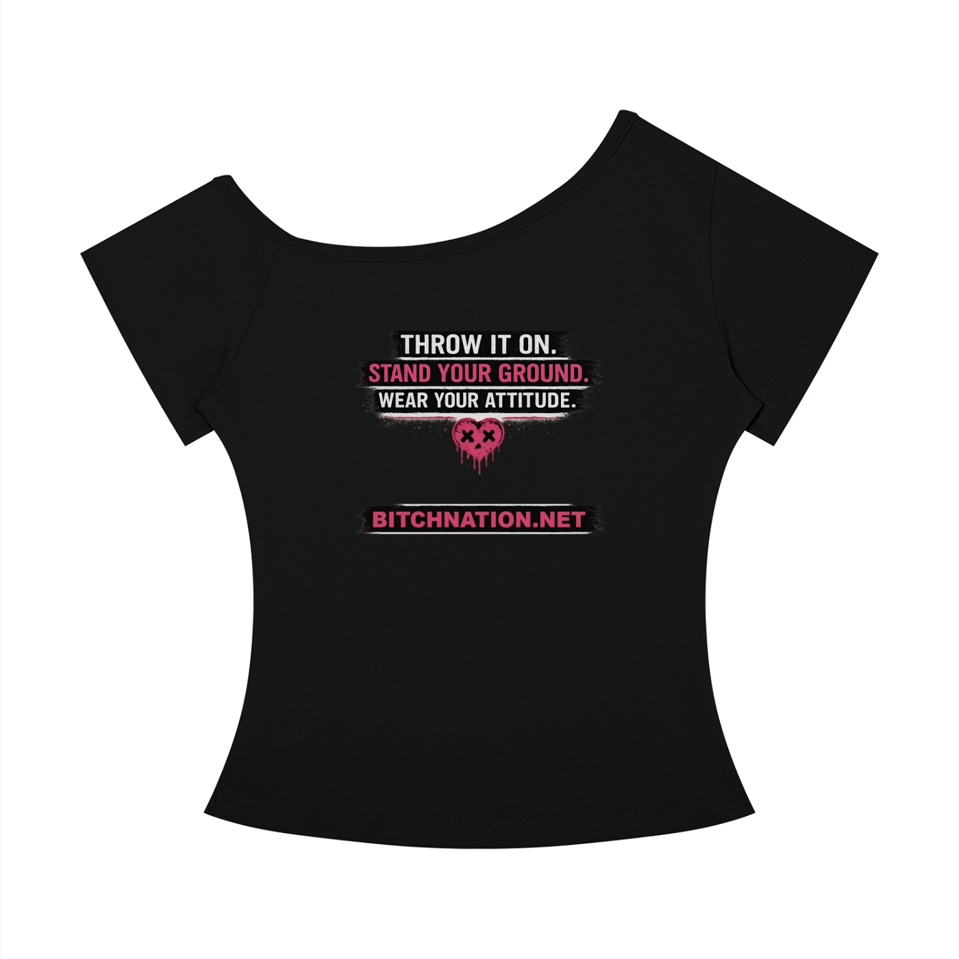 Bitch Nation Off-the-Shoulder Workout T-Shirt – What's Your Reason? - Image 2