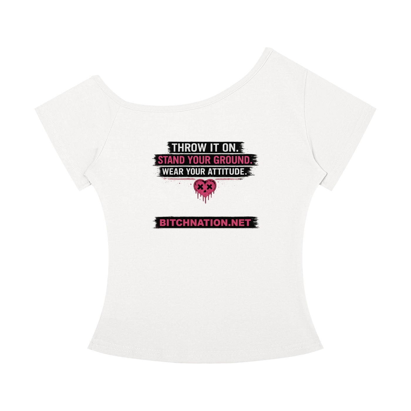 Bitch Nation Off-the-Shoulder Workout T-Shirt – What's Your Reason? - Image 4