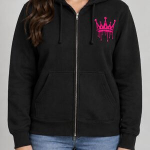 Straighten Your Crown Oversized Zip Hoodie - Bitch Nation